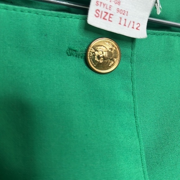 VTG 60s 70s Lanz Originals Green Pleated Button Dress Sz 11/12 - Picture 3 of 5